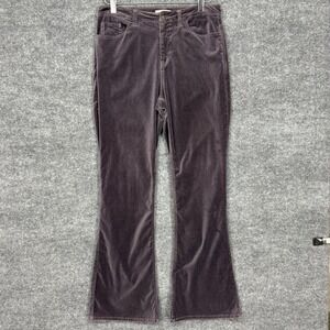 Boston Proper Pants Womens 10 Gray Velvet‎ Flare Cotton Stretch Jeans High Rise